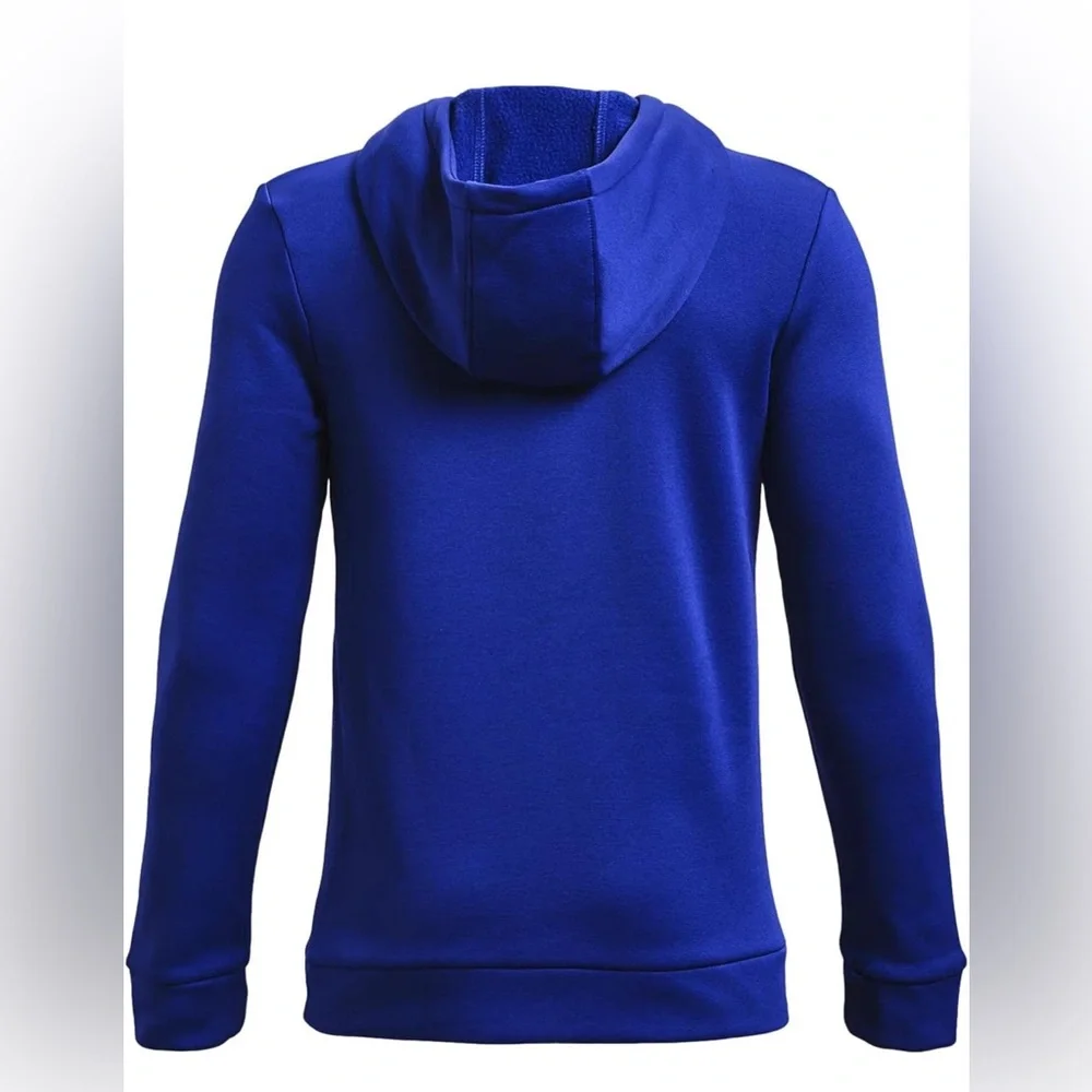 Under Armour Boys Fleece graphic logo  Hoodie Royal Blue/White, medium